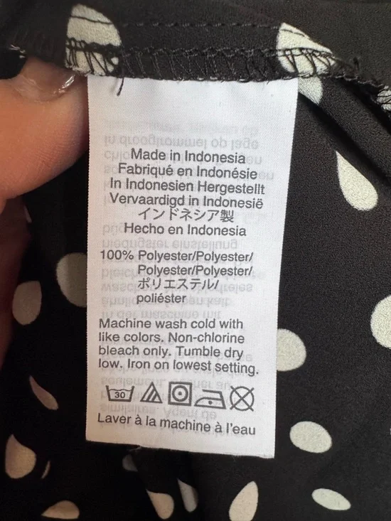 J.Crew Polka Dot Tie Neck Blouse Top size Medium - Picture 8 of 9